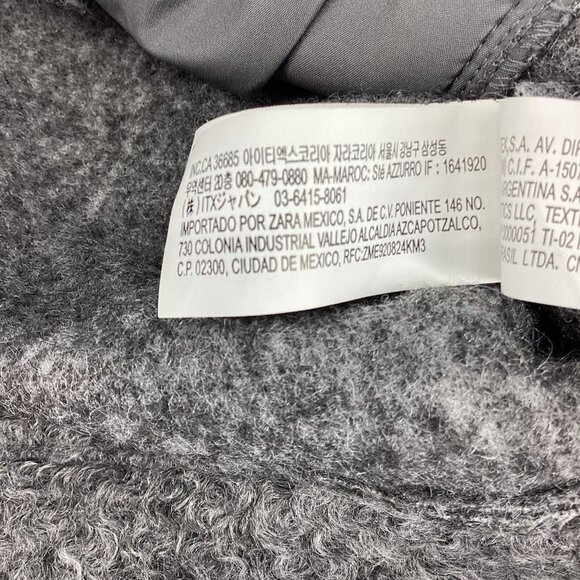ZARA Women’s Bouclé Loft Moto Zip Point Collar Jacket Gray Size Medium EUC - Picture 13 of 15